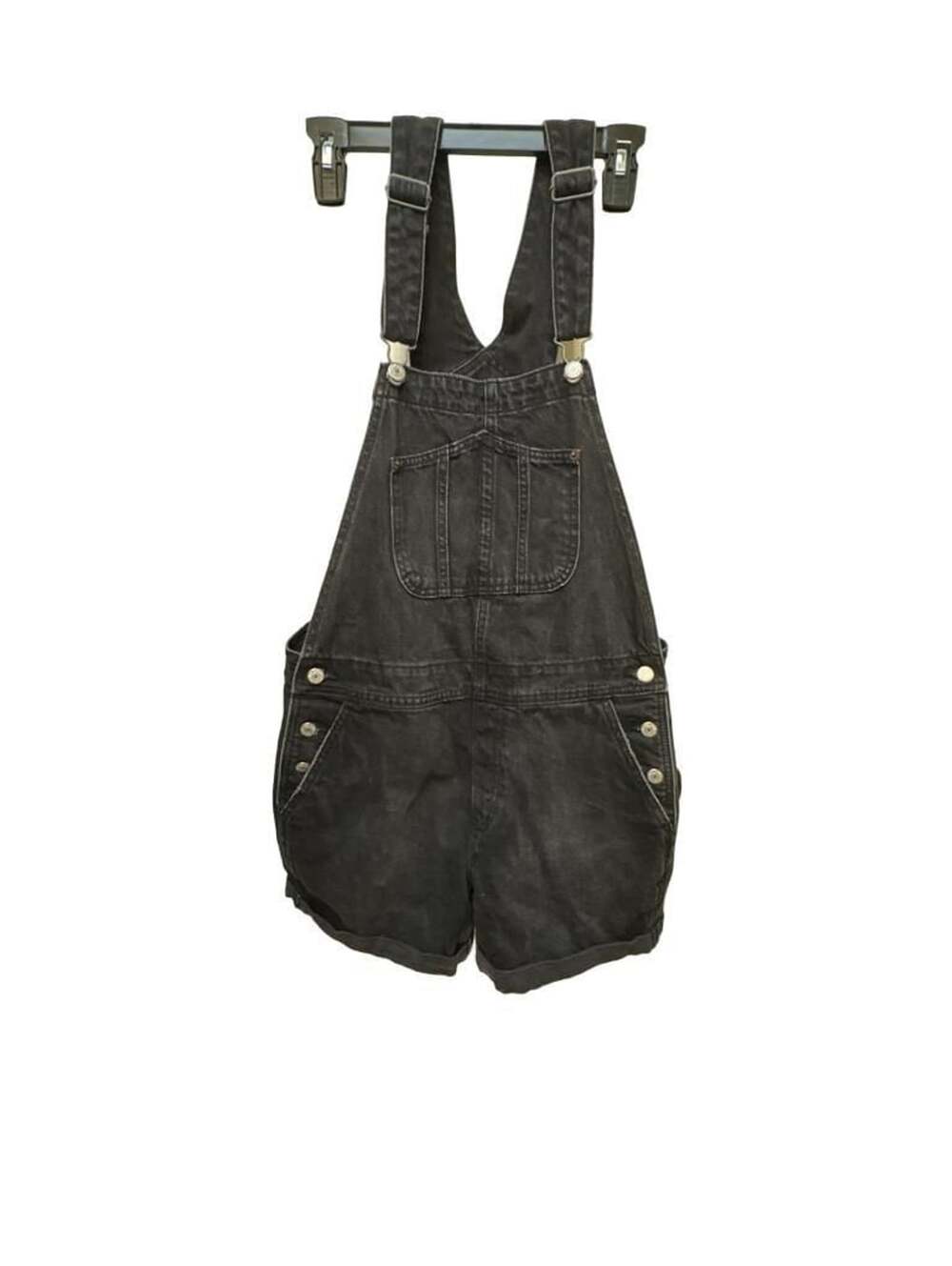 Old Navy Denim Overalls Size M Black Short Rolled Hem
